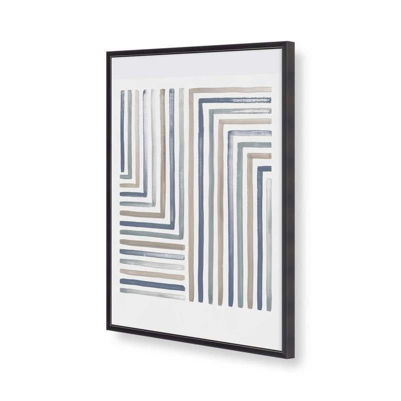 Impression Linear Visions III, Cadre de coin ouvert en zinc patiné, H 15,25 po x l 12,25 po