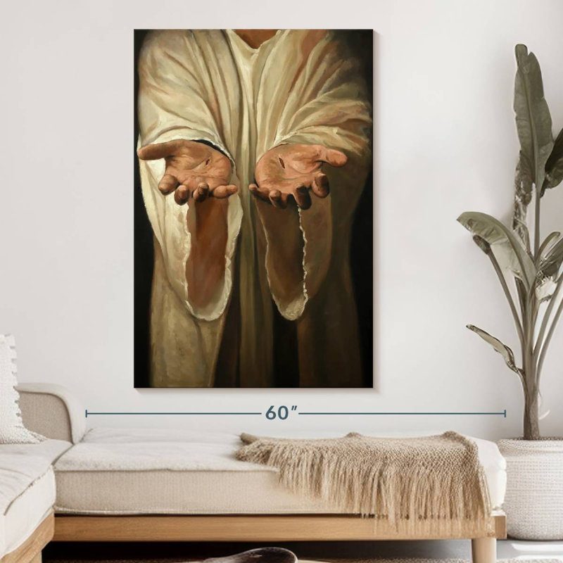 «Jesus Hands», reproduction sur toile, H 51 po x l 34 po x P 1,25 po