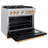 ZLINE Autograph Edition 36 in. 5.2 cu. ft. Classic Gas Range with 6 Burner Cooktop and Convection Gas Oven in Stainless Steel with Black Matte Door and Accents-105283521