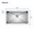 Topcraft 32" L x 19" W Undermount Kitchen Sink, 18 Gauge T304 Stainless Steel Single Bowl Deep Kitchen Sink