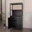 Armoire de rangement en bambou avec portes à persiennes