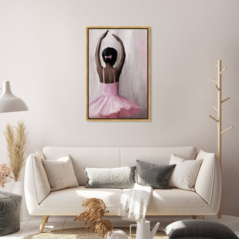 Apprendre le ballet - Impression sur toile, H 30 po x l 20 po, Encadrement doré