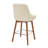 26" Modern Performance Vegan Leather Swivel Counter Height Bar Stool with Walnut Wood Base & Chrome Metal Footrest, Ivory/Walnut – Jacqueline by Pipp & Liv (Single)-2122093642-2122093640