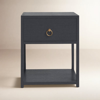Elin 1-Drawer Acacia Nightstand