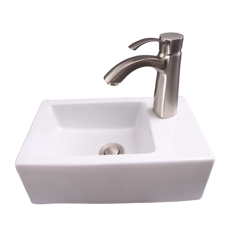 Barclay Avilla 9.25'' White Vitreous China Rectangular Bathroom Sink with Overflow
