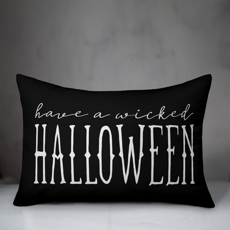  Coussin «Have a Wicked Halloween», Noir