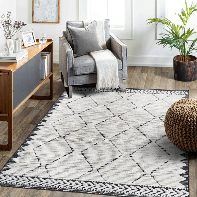Tapis contemporain d'intérieur, Rectangle 7 pi 9 po x 10 pi