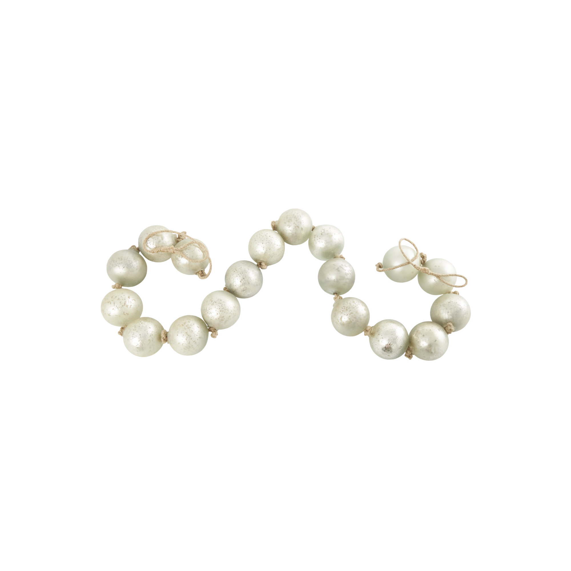 Pearl Glass Garland, Silver, 91" L