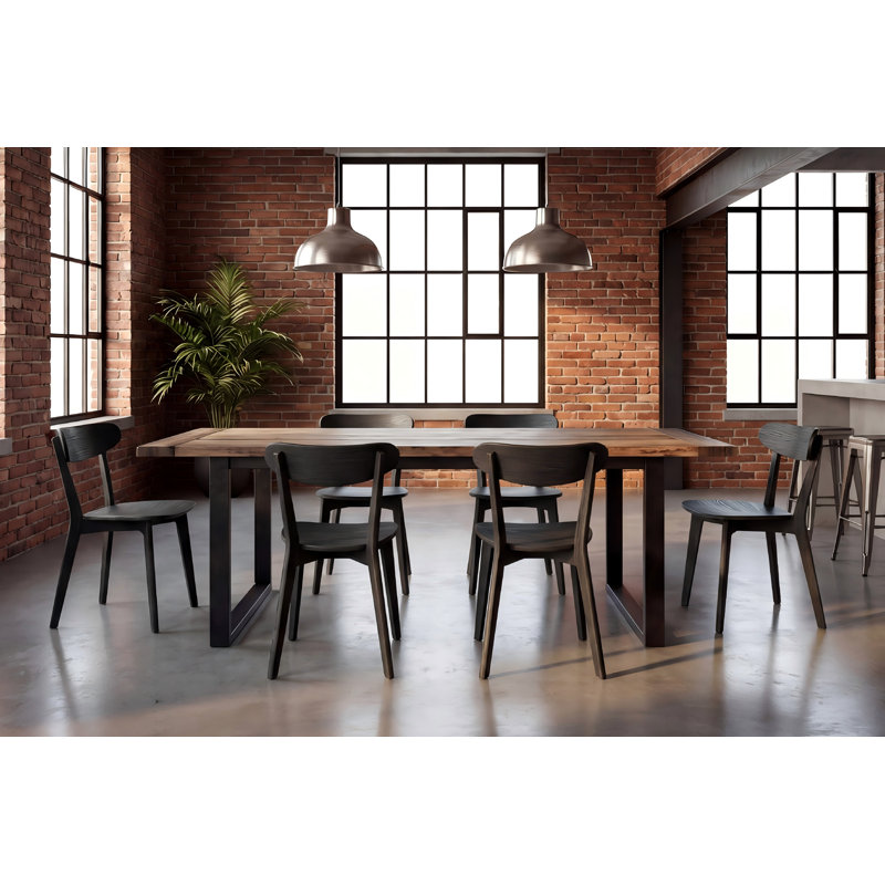 Chaise de salle à manger en chêne (ensemble de 6) - Chêne noir, Chêne noir
