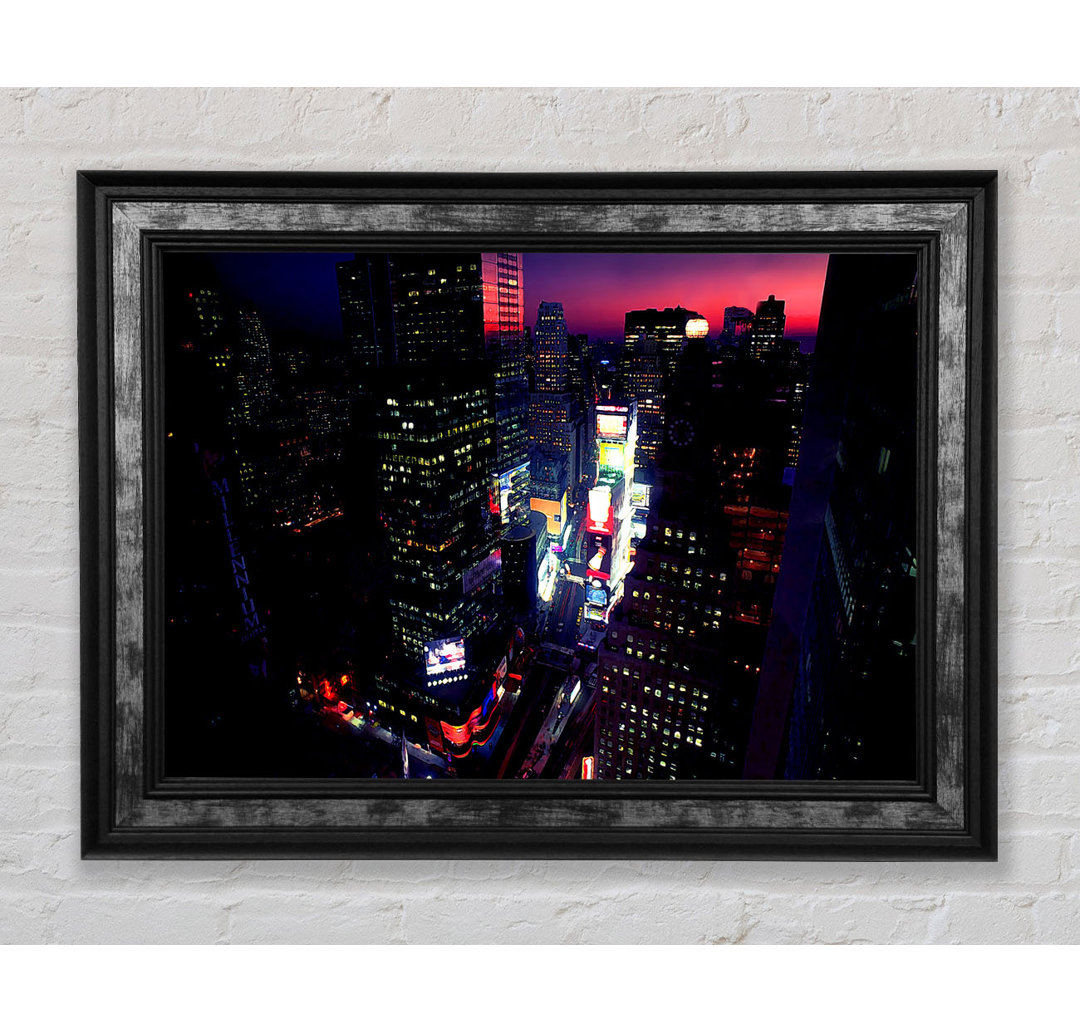 New York City Pink Skies From Above - Einzelne Bilderrahmen Kunstdrucke