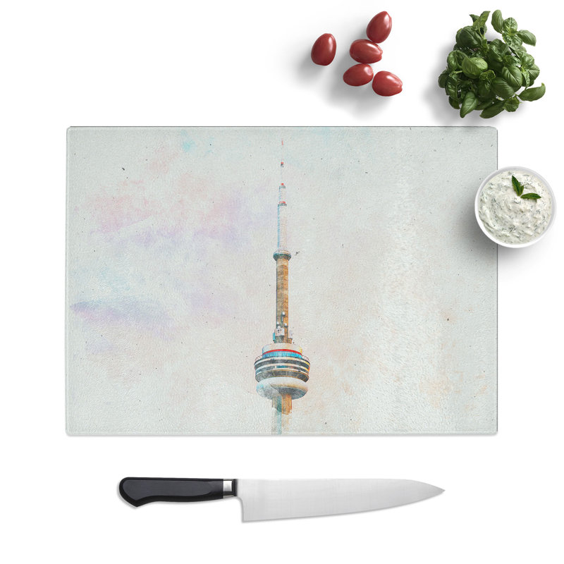 Tempered Glass the CN Tower in Toronto Canada Chopping Board, 28.5 cm x 39 cm