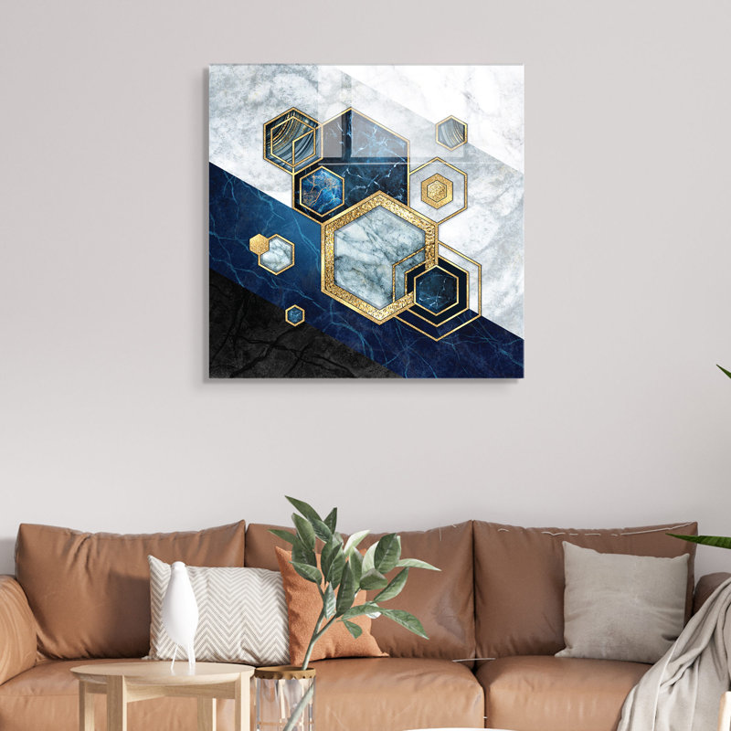 Élégante peinture décorative en verre trempé de 15,7 po x 15,7 po | 100% verre trempé, épaisseur: 0,16 pouce | Parfait pour la décoration intérieure, l'esthétique moderne et l'exposition d'art mural unique