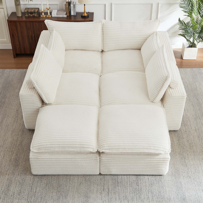 Cloud Sectional Couches For Living Room, Convertible U-Shape Couch With Ottoman, Plush Comfort And Multi-Functional Design