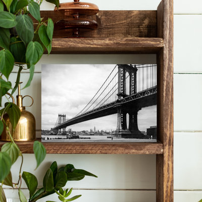 1930S View Of Manhattan Bridge Across East River From Brooklyn New York City Ny Usa Classic Retro Vintage City Wall Art