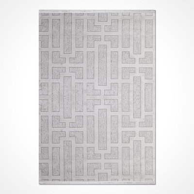 Modern Gray Machine Washable Non-Slip Area Rug