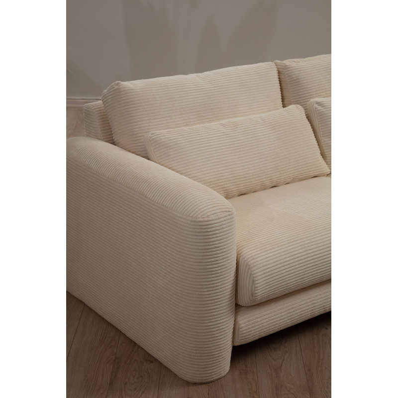 Élégant canapé d'angle, beige, 114,2 x 65,0 x 28,7 pouces | Structure en bois de hêtre et en bois aggloméré durable | Tissu 100% polyester, dossier 28 en mousse souple | Coussins portables, nettoyables à sec | Parfait pour les salons modernes