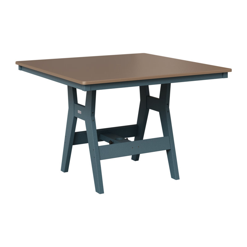 Table de bar berlinoise Berlin Harbor, Bronze martelé, Ardoise, H 38,87 po x l 44 po x P 44 po