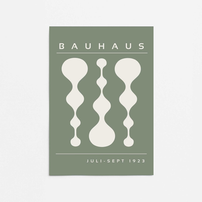«Green Retro Bauhaus», reproduction d'affiche II, H 20 po x l 16 po x P 0,1 po, Impression sans cadre