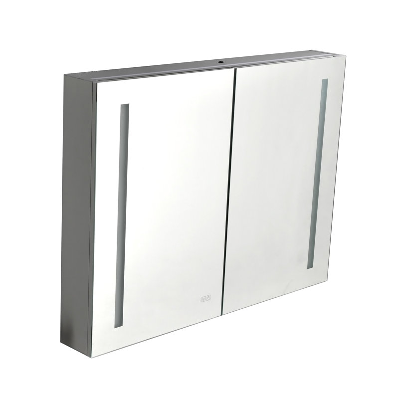 40 po L 30 po x H 30 po Grande armoire à pharmacie rectangulaire en aluminium à fixation en surface avec miroir