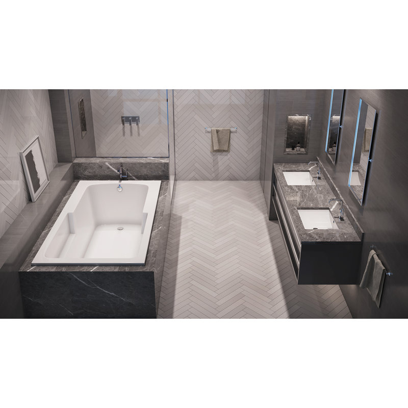 Coronado 66" x 48" Drop In Soaking Acrylic Bathtub, White