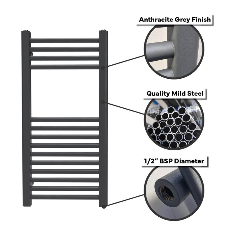 Standard Radiator, 47cm H x 15cm W x 3cm D, Grey