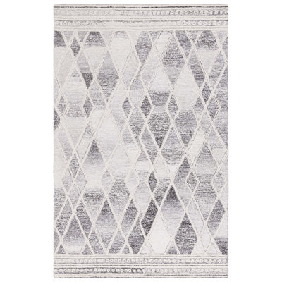 Jonmatthew Abstract Hand Tufted Wool With Cotton Cloth Backing Geometric Rug