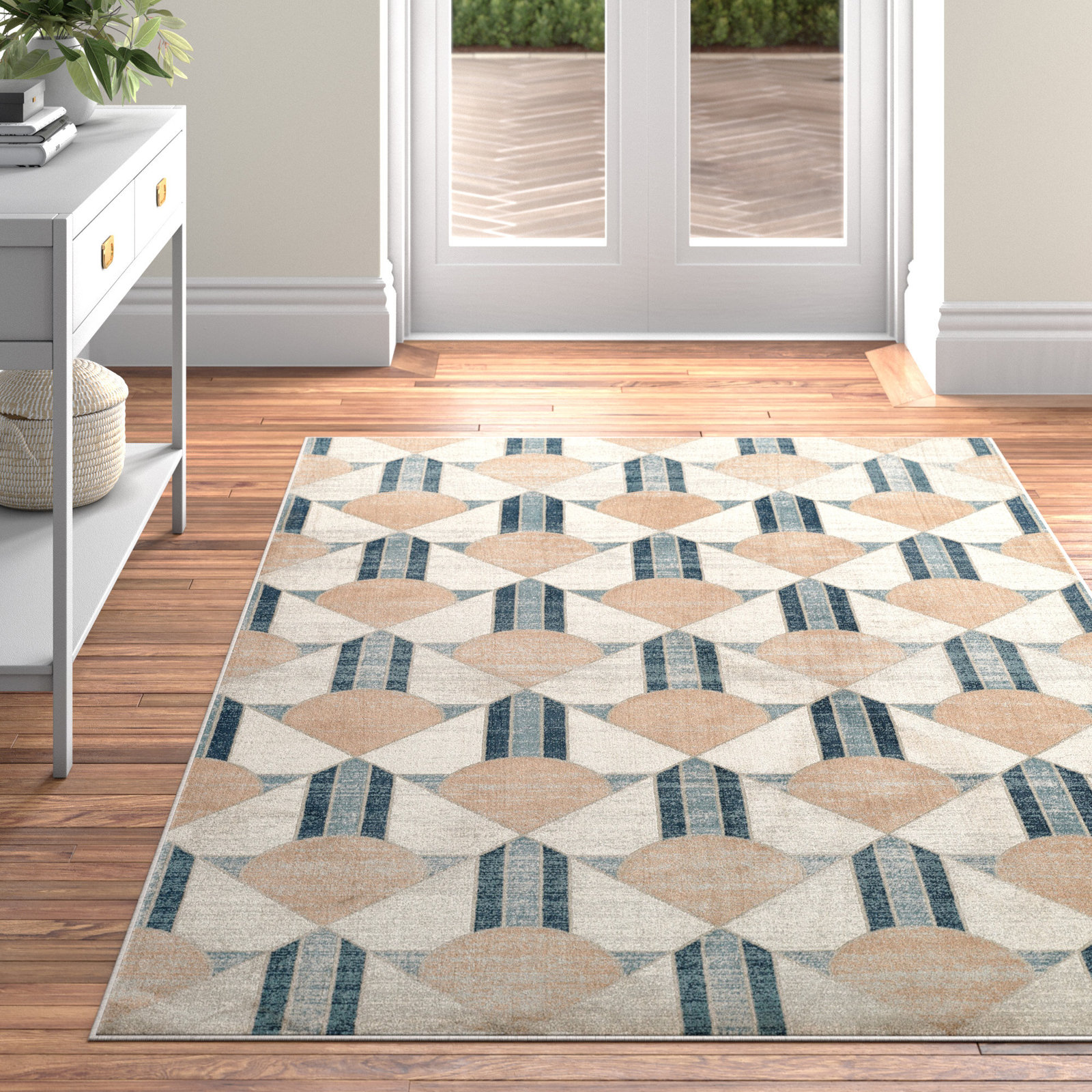 Scout Blue Geometric Rug, Rectangle 7'9" x 9'10"