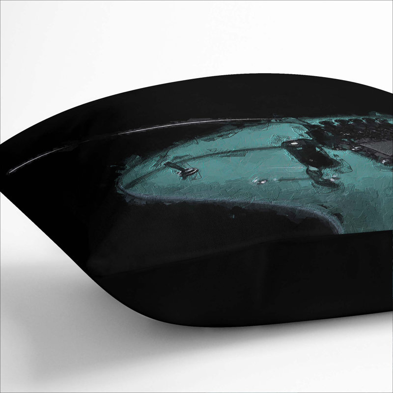 Square Throw Cushion, 55cm H x 55cm W x 20cm D, Black
