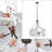 Marchini 4-Light Geometric Chandelier with Rusty Finish Weathered Off-White Wood Frame
