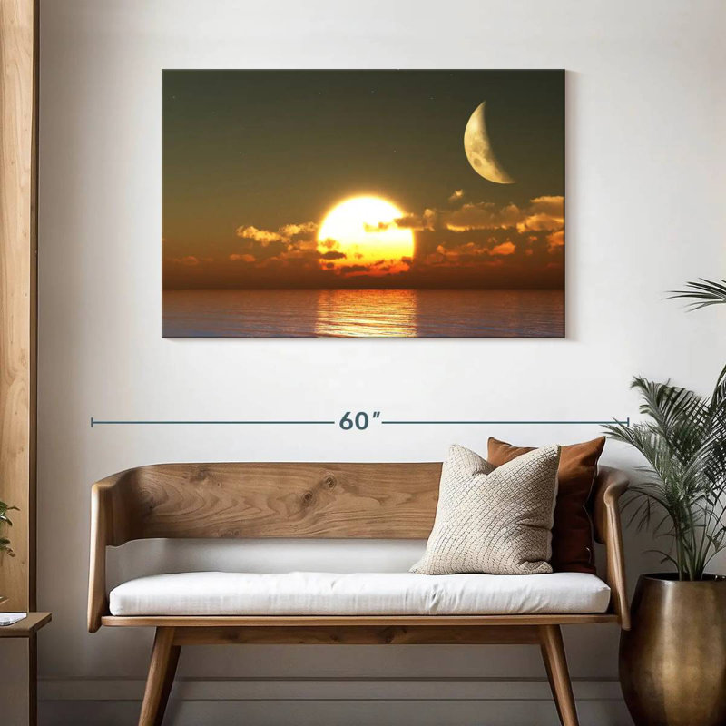 Coucher de soleil sur la lune, H 30 po x l 45 po