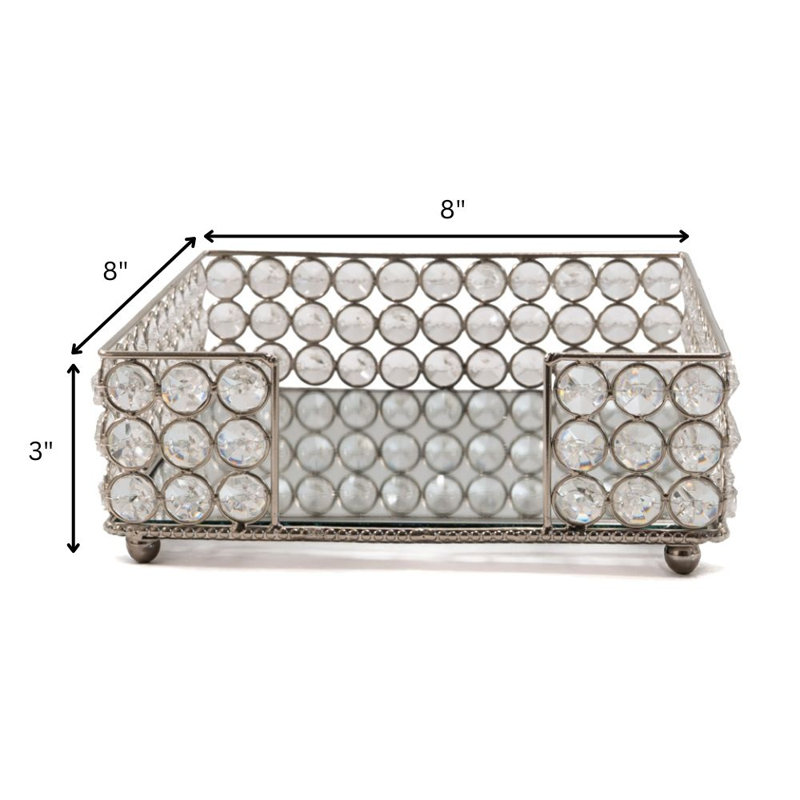 Porte-serviette de table Servilleta, H 3 po x l 8 po x P 8 po, Argent