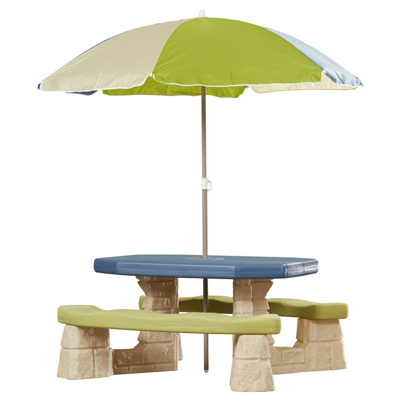 Table de pique-nique rectangulaire pour enfants avec parasol Naturally Playful Step2