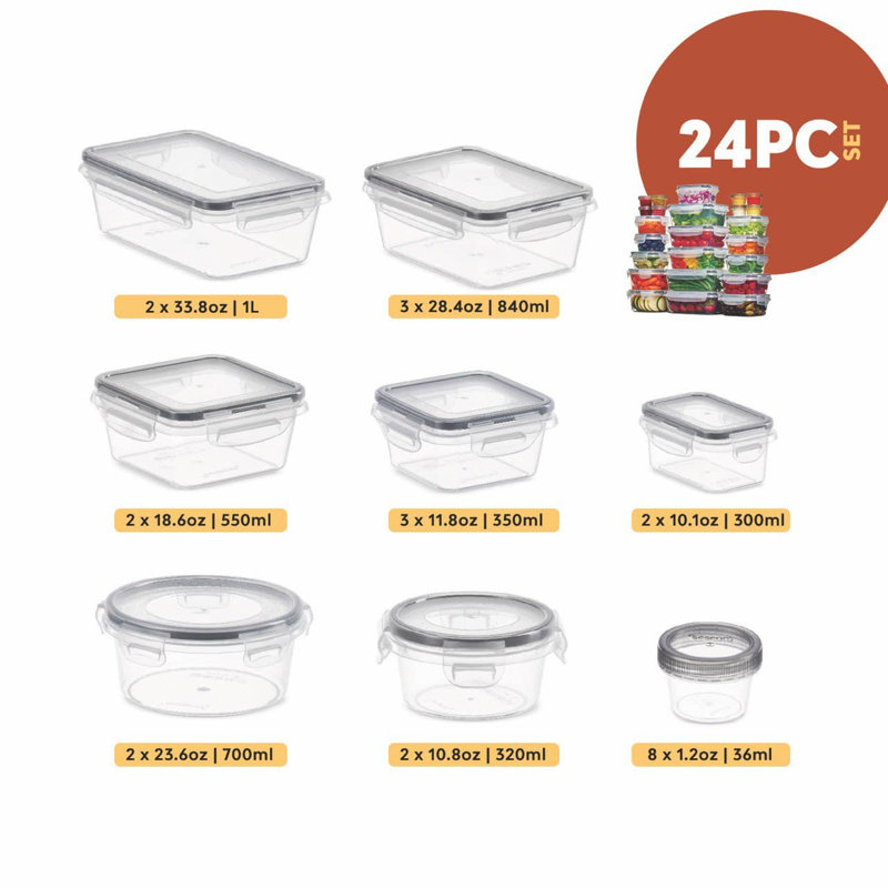 Airtight 24 Container Food Storage Set