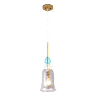 Luminaire suspendu cylindrique à 1 lumière avec accents en fer forgé Kersh