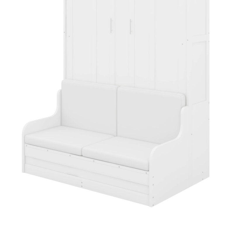 Grand lit escamotable mural avec coussin, Blanc