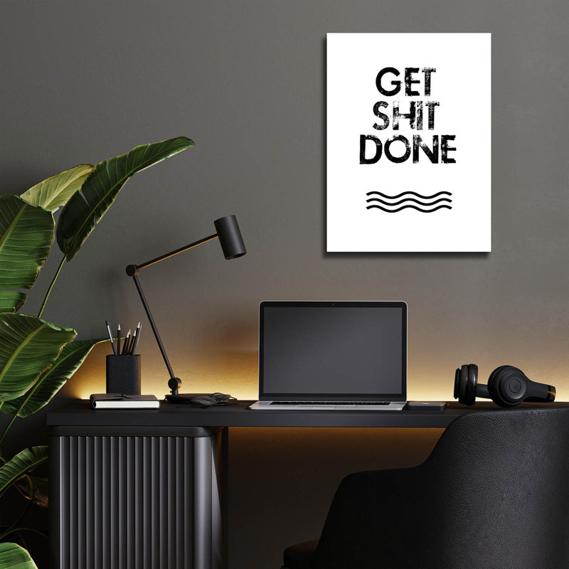 «Get Shit Done» par Jan Weiss, art mural en verre acrylique, H 16 po x l 12 po x P 0,13 po