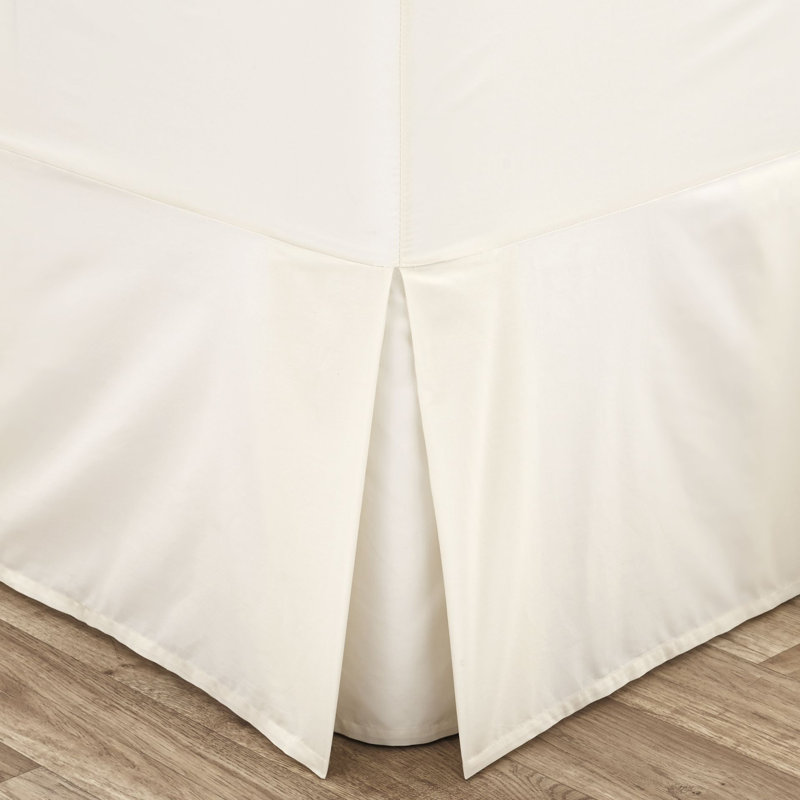Easy Iron Percale Box Pleated Valance Sheet, Double (4'6), Cream, Box Pleat