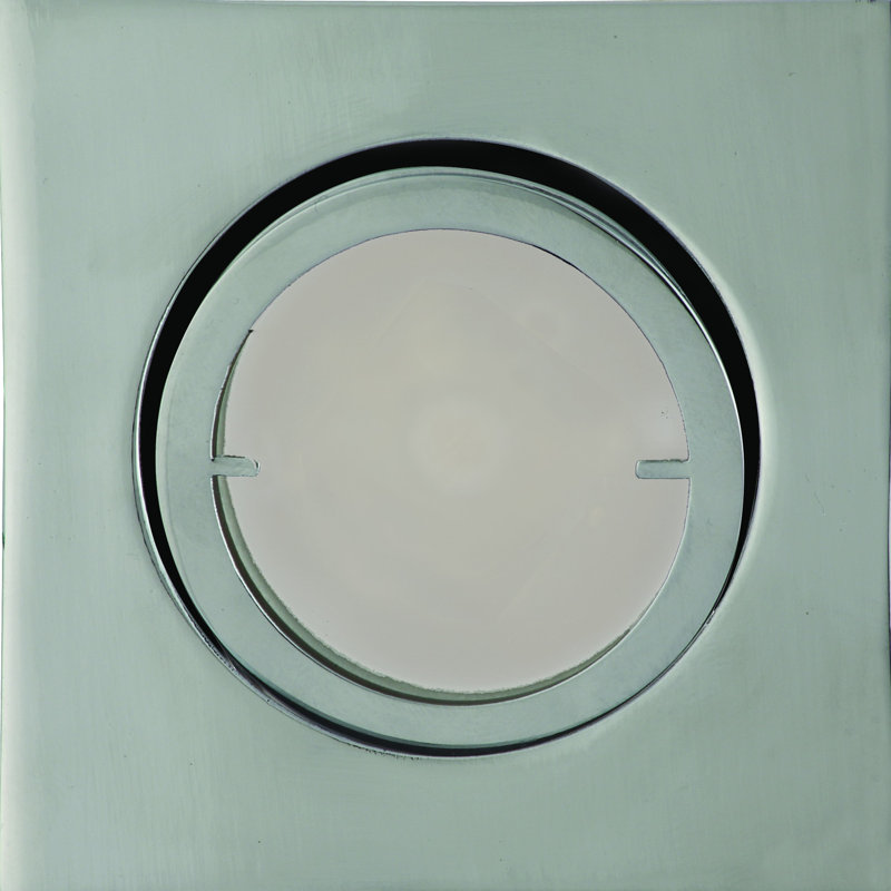 7.5cm Recessed Downlight Square Housing, Polished chrome, LED warm white circular board (COB) 12W