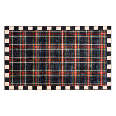 Stewart Tartan Black Washable Rug