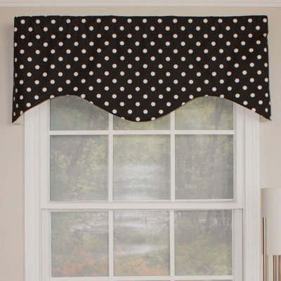 Agner Cotton Blend Polka Dots Tailored Window Valance