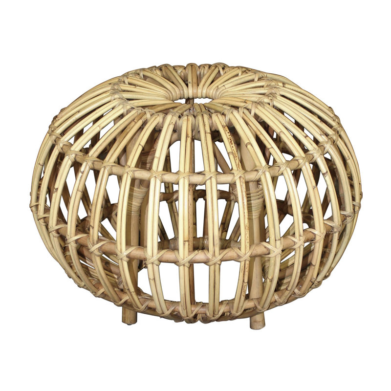 Nyora Wicker Outdoor Ottoman, Brown