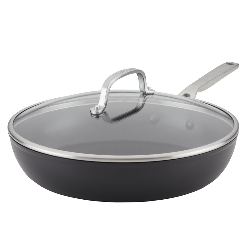 KitchenAid Hard Anodized Induction Nonstick Frying Pan / Skillet with Lid, 12.25" W