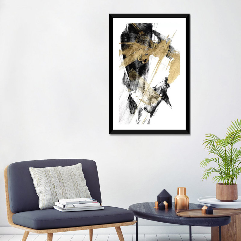 « Glam & Black I » par Jennifer Goldberger-impression, Papier encadré noir, H 32 po x l 24 po x P 1 po