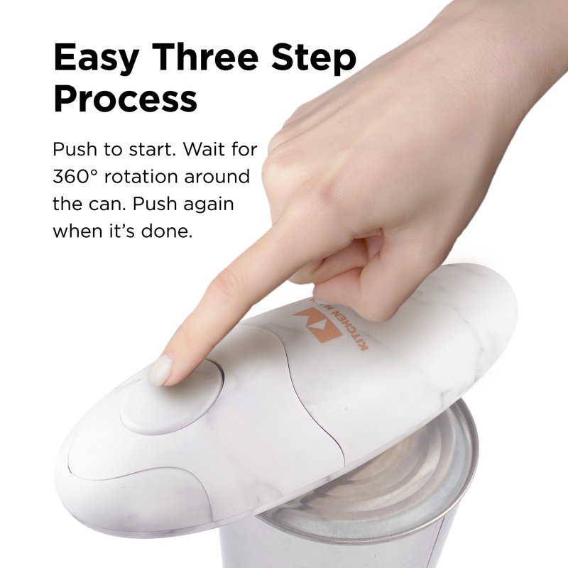Marble White Battery Operated Electric Can Opener