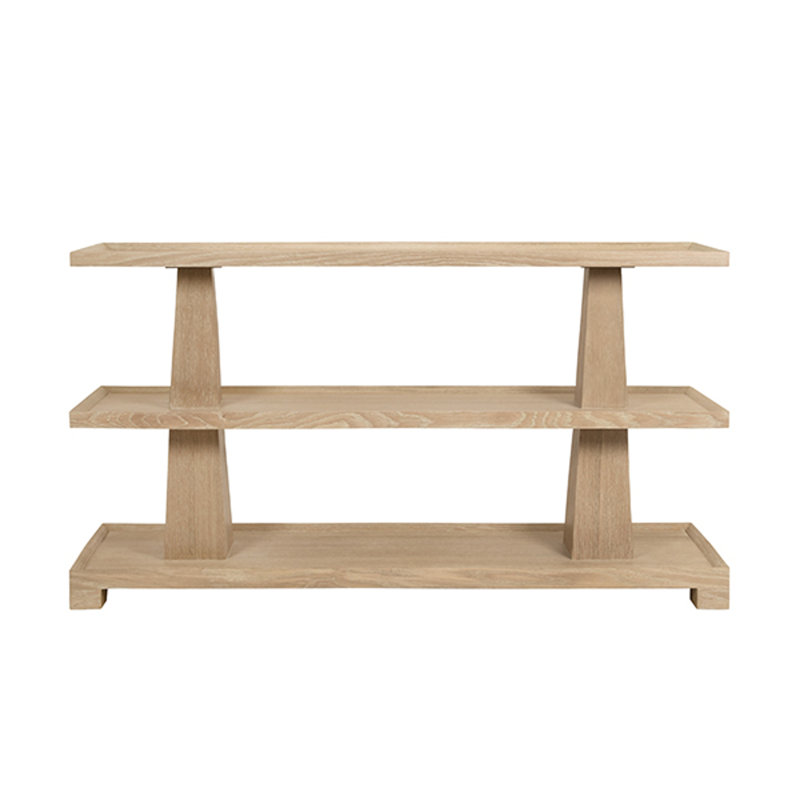 62'' W Console Table, Cerused Oak