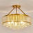 6-Light 22.05"Chandelier Style Drum Semi Flush Mount with Crystal Accents-1512641583