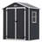 iYofe 6x4 FT Large Outdoor Storage Shed, Resin Garden Tool Shed with Floor, Lockable Door, Air Vent, Weather Resistant Backyard Storage House, Quick Assembly