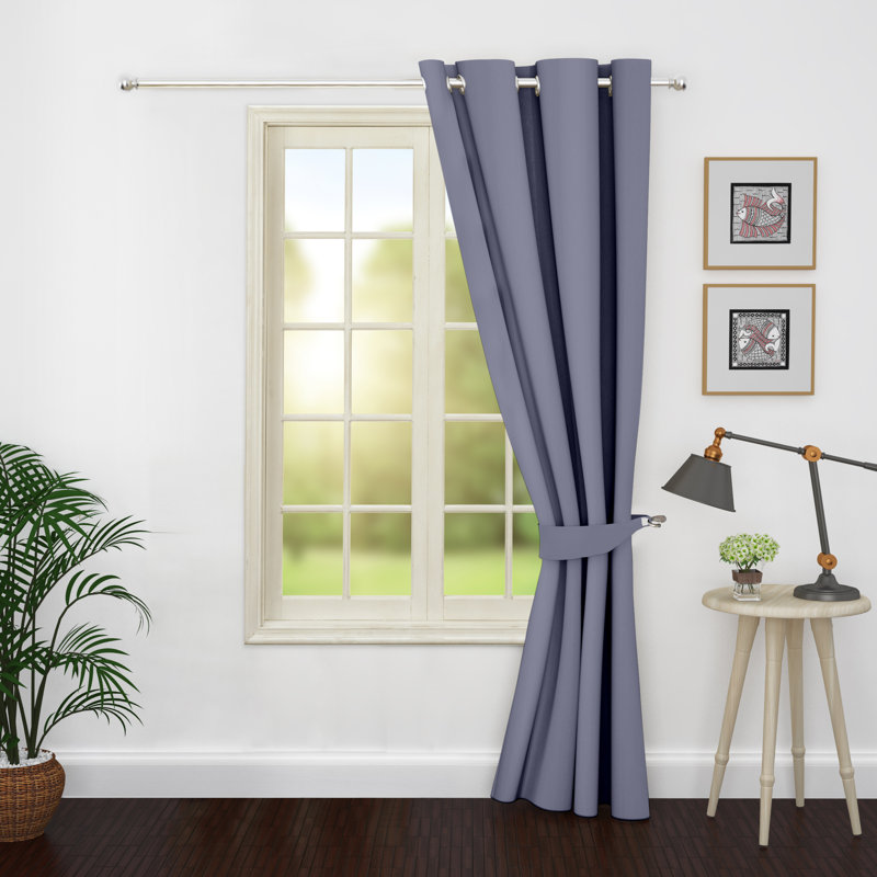 Single Curtain Solid Room Darkening Thermal Grommet, 46" W x 63" L, Light Purple