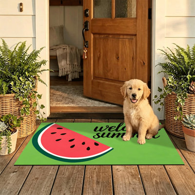  Paillasson antidérapant pour l'intérieur, 24 po x 36 po, Welcome Summer Melon