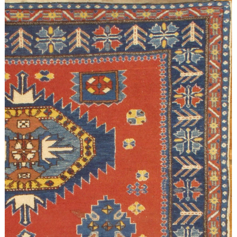 Turkish Wool Southwestern Area Rug in Red